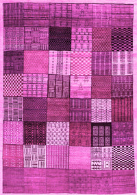 Checkered Pink Modern Rug, con1609pnk