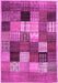 Checkered Pink Modern Rug, con1609pnk