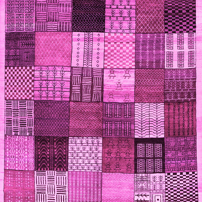 Checkered Pink Modern Rug, con1609pnk