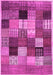 Machine Washable Checkered Pink Modern Rug, wshcon1609pnk