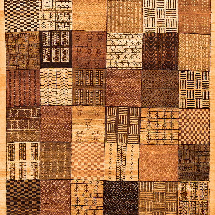 Checkered Orange Modern Rug, con1609org