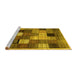 Sideview of Machine Washable Checkered Yellow Modern Rug, wshcon1609yw