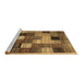 Sideview of Machine Washable Checkered Brown Modern Rug, wshcon1609brn