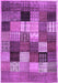 Machine Washable Checkered Purple Modern Area Rugs, wshcon1609pur