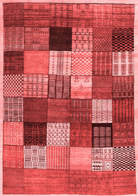 Checkered Red Modern Rug, con1609red