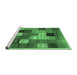 Sideview of Machine Washable Checkered Emerald Green Modern Area Rugs, wshcon1609emgrn