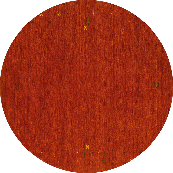 Round Abstract Yellow Contemporary Rug, con160yw