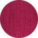 Round Machine Washable Abstract Pink Contemporary Rug, wshcon160pnk