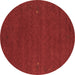 Round Abstract Brown Contemporary Rug, con160brn