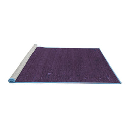 Sideview of Machine Washable Abstract Blue Contemporary Rug, wshcon160blu
