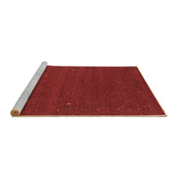 Sideview of Machine Washable Abstract Brown Contemporary Rug, wshcon160brn