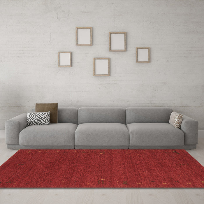 Machine Washable Abstract Brown Contemporary Rug in a Living Room,, wshcon160brn