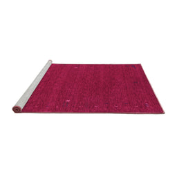 Sideview of Machine Washable Abstract Pink Contemporary Rug, wshcon160pnk