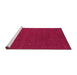 Sideview of Machine Washable Abstract Pink Contemporary Rug, wshcon160pnk