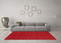 Machine Washable Abstract Red Contemporary Rug, wshcon160red