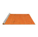 Serging Thickness of Machine Washable Contemporary Orange Red Rug, wshcon161