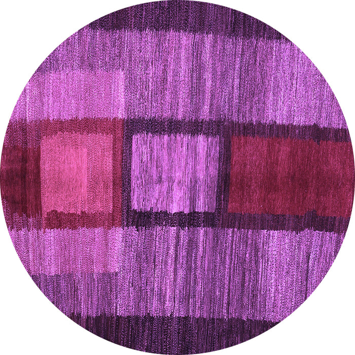 Round Abstract Purple Contemporary Rug, con1610pur