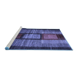 Sideview of Machine Washable Abstract Blue Contemporary Rug, wshcon1610blu