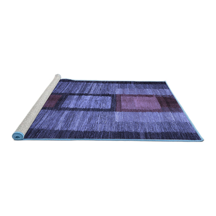 Sideview of Machine Washable Abstract Blue Contemporary Rug, wshcon1610blu
