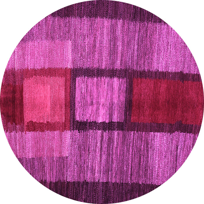 Round Machine Washable Abstract Pink Contemporary Rug, wshcon1610pnk