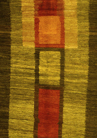 Abstract Yellow Contemporary Rug, con1610yw