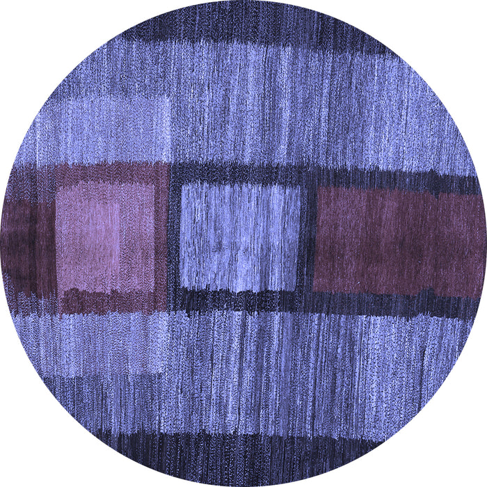 Round Machine Washable Abstract Blue Contemporary Rug, wshcon1610blu