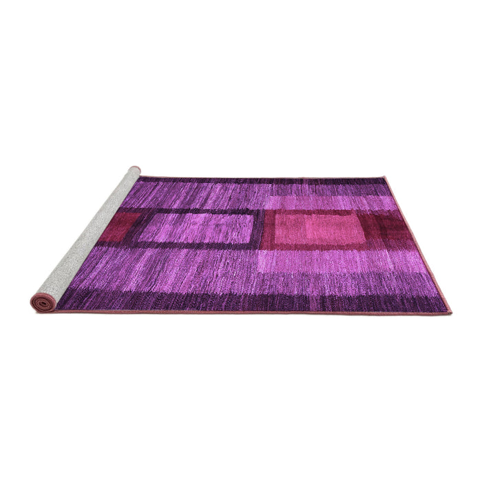 Sideview of Machine Washable Abstract Purple Contemporary Area Rugs, wshcon1610pur