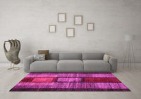 Machine Washable Abstract Pink Contemporary Rug, wshcon1610pnk