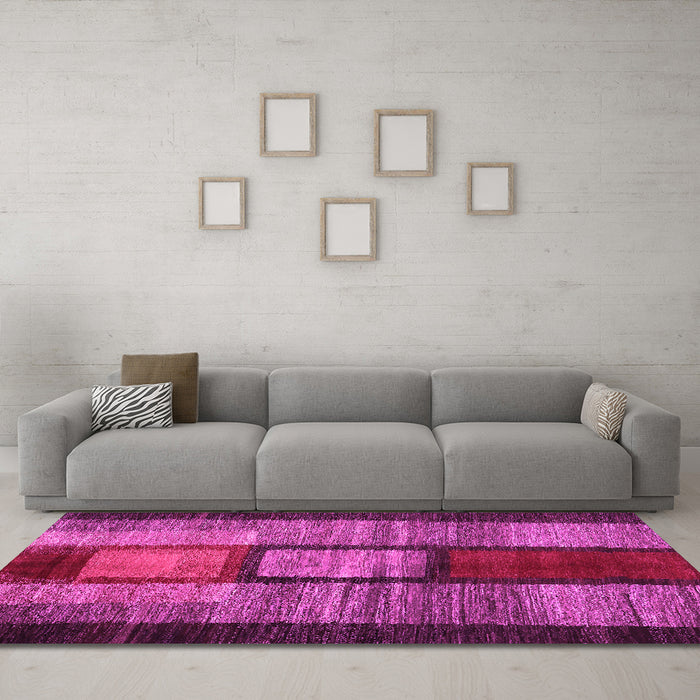 Machine Washable Abstract Pink Contemporary Rug in a Living Room, wshcon1610pnk