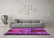 Machine Washable Abstract Purple Contemporary Area Rugs in a Living Room, wshcon1610pur