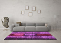 Machine Washable Abstract Purple Contemporary Rug, wshcon1610pur