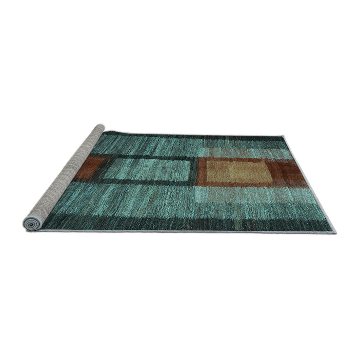 Sideview of Machine Washable Abstract Light Blue Contemporary Rug, wshcon1610lblu