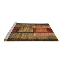 Sideview of Machine Washable Abstract Brown Contemporary Rug, wshcon1610brn
