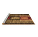 Sideview of Machine Washable Abstract Brown Contemporary Rug, wshcon1610brn