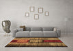 Machine Washable Abstract Brown Contemporary Rug in a Living Room,, wshcon1610brn