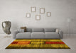 Machine Washable Abstract Yellow Contemporary Rug in a Living Room, wshcon1610yw