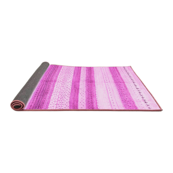 Sideview of Solid Pink Modern Rug, con1611pnk