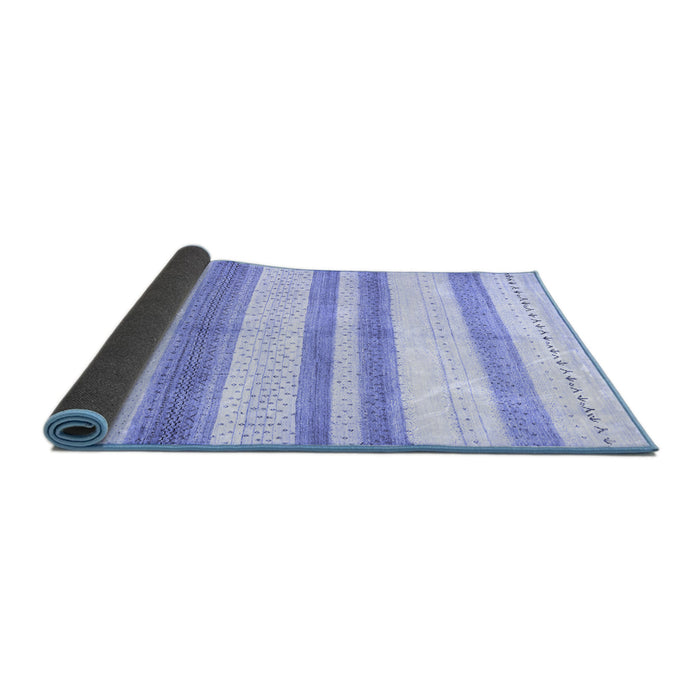 Sideview of Solid Blue Modern Rug, con1611blu