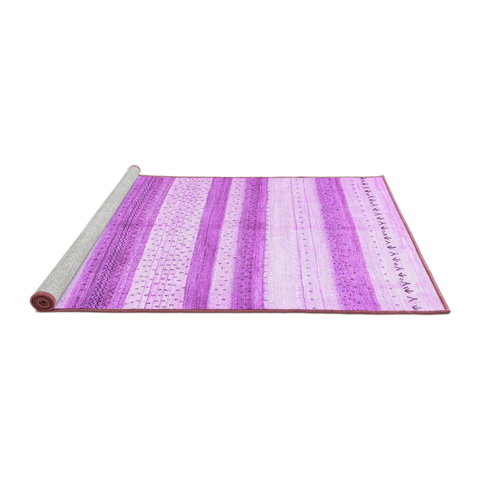 Sideview of Machine Washable Solid Purple Modern Area Rugs, wshcon1611pur