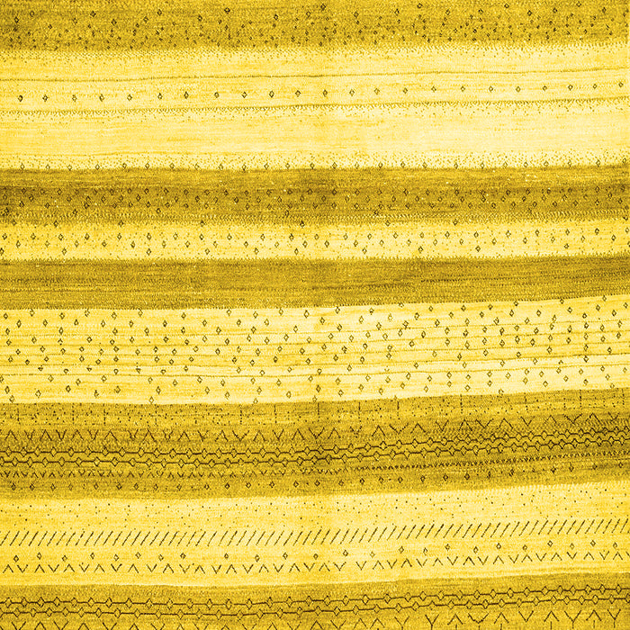 Machine Washable Solid Yellow Modern Rug, wshcon1611yw