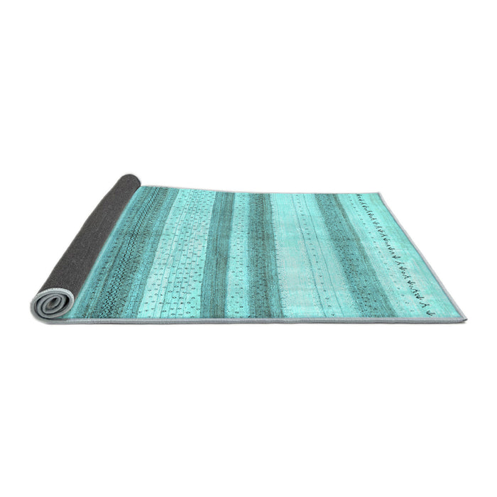 Sideview of Solid Light Blue Modern Rug, con1611lblu