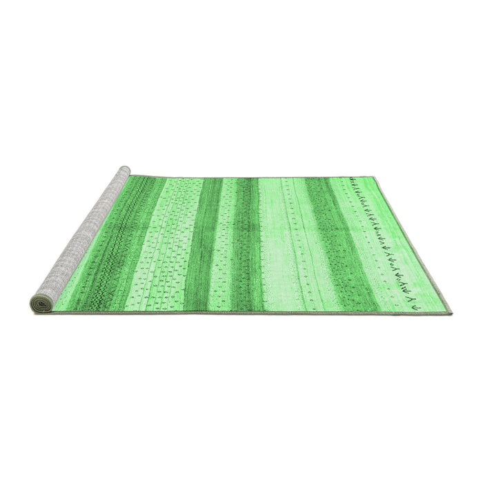 Sideview of Machine Washable Solid Emerald Green Modern Area Rugs, wshcon1611emgrn