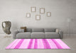 Machine Washable Solid Pink Modern Rug in a Living Room, wshcon1611pnk