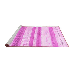 Sideview of Machine Washable Solid Pink Modern Rug, wshcon1611pnk