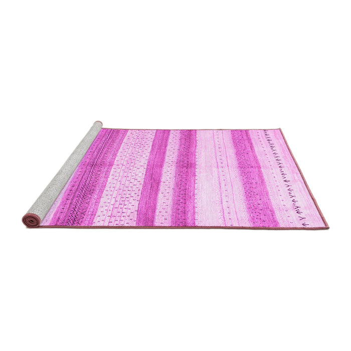Sideview of Machine Washable Solid Pink Modern Rug, wshcon1611pnk