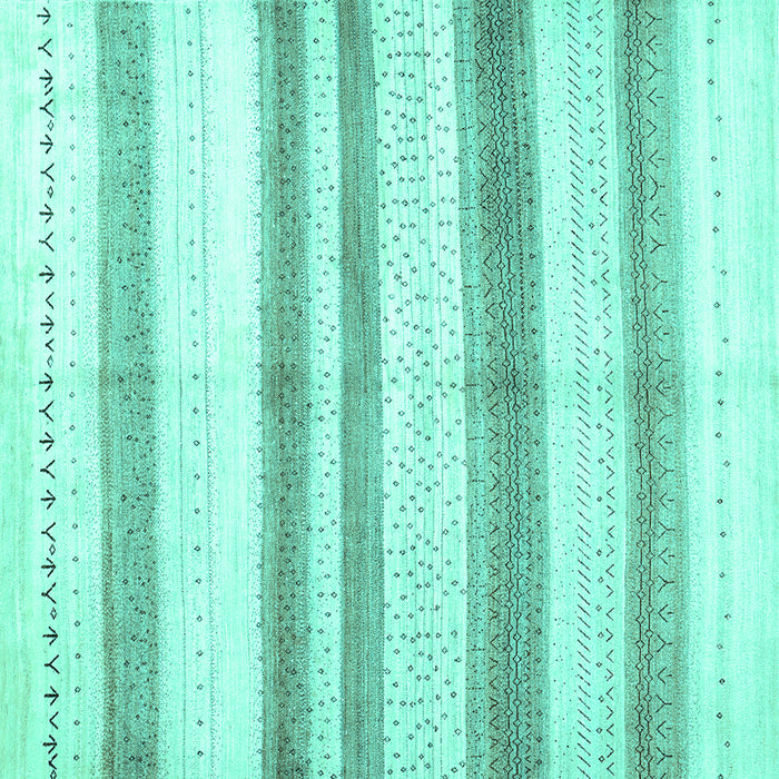 Square Machine Washable Solid Turquoise Modern Area Rugs, wshcon1611turq