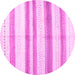 Round Solid Pink Modern Rug, con1611pnk