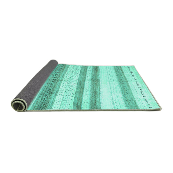 Sideview of Solid Turquoise Modern Rug, con1611turq