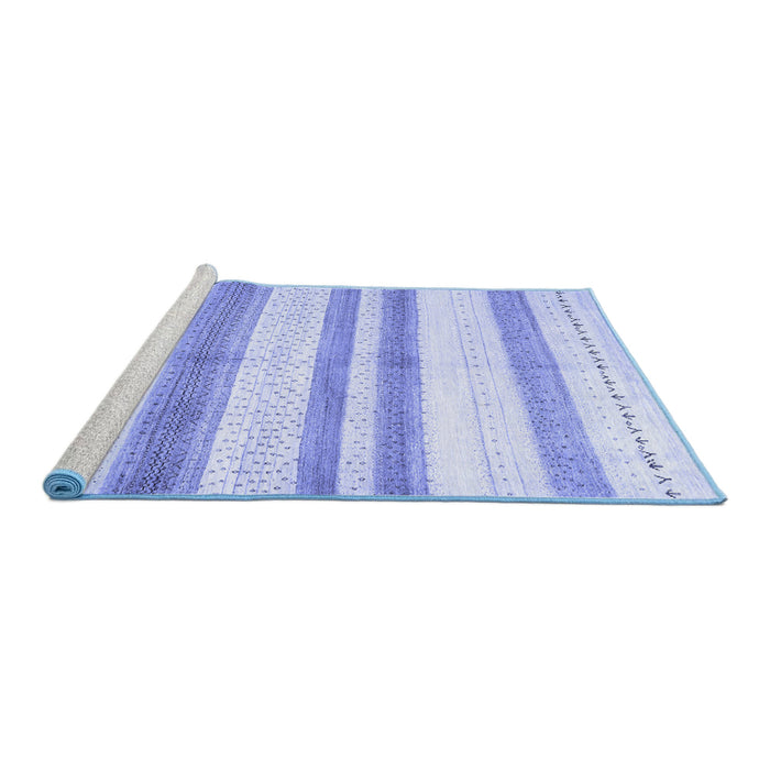 Sideview of Machine Washable Solid Blue Modern Rug, wshcon1611blu
