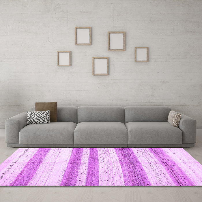 Machine Washable Solid Purple Modern Area Rugs in a Living Room, wshcon1611pur